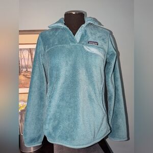 Patagonia women's teal Snap-T polartec fleece pullover, size small